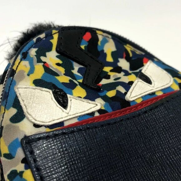 FENDI 7AR432 monster Backpack Key Holder blue/Multicolore - Picture 8 of 11